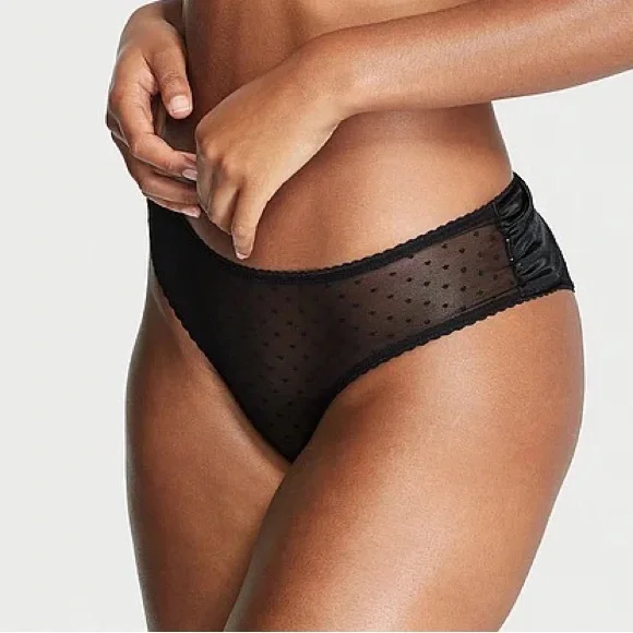 Victoria's Secret Very Sexy Back Cut-Out Cheeky Panty Black Small NEW - Picture 4 of 7